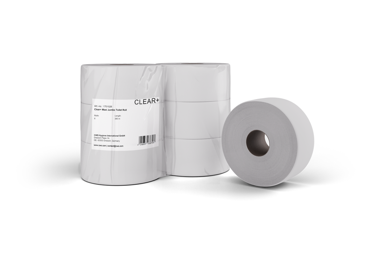 CLEAR+ maxi jumbo toilet roll 2-ply 380 m