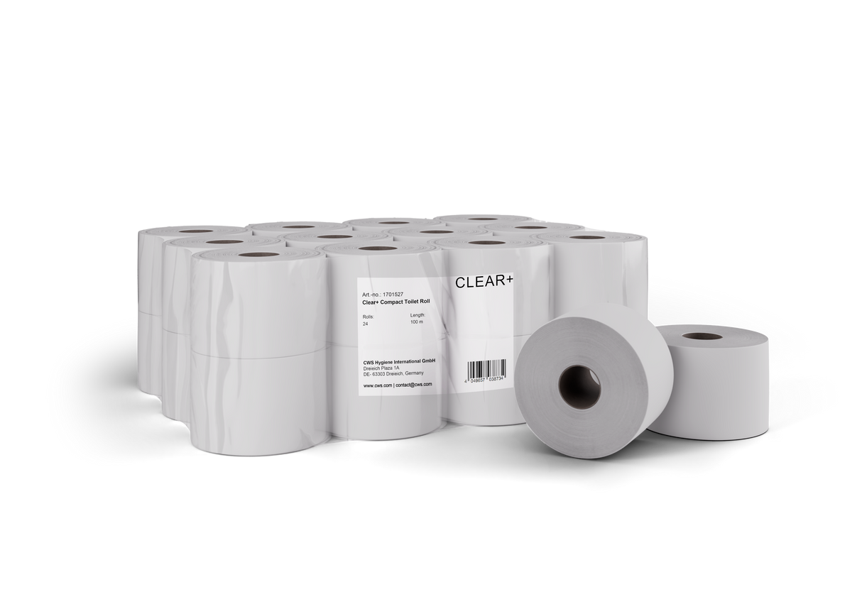 Clear+ Kompakt WC-papír tekercs, 2 rétegű 100 m (24/csom.)