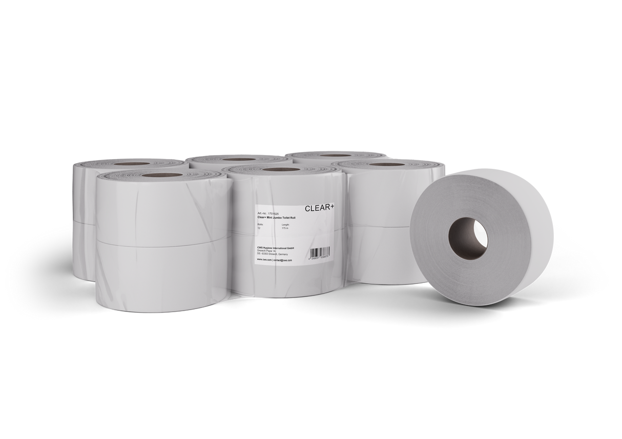 Clear+ Minijumbo WC-papír tekercs, 2 rétegű, 175m (12/csom.)