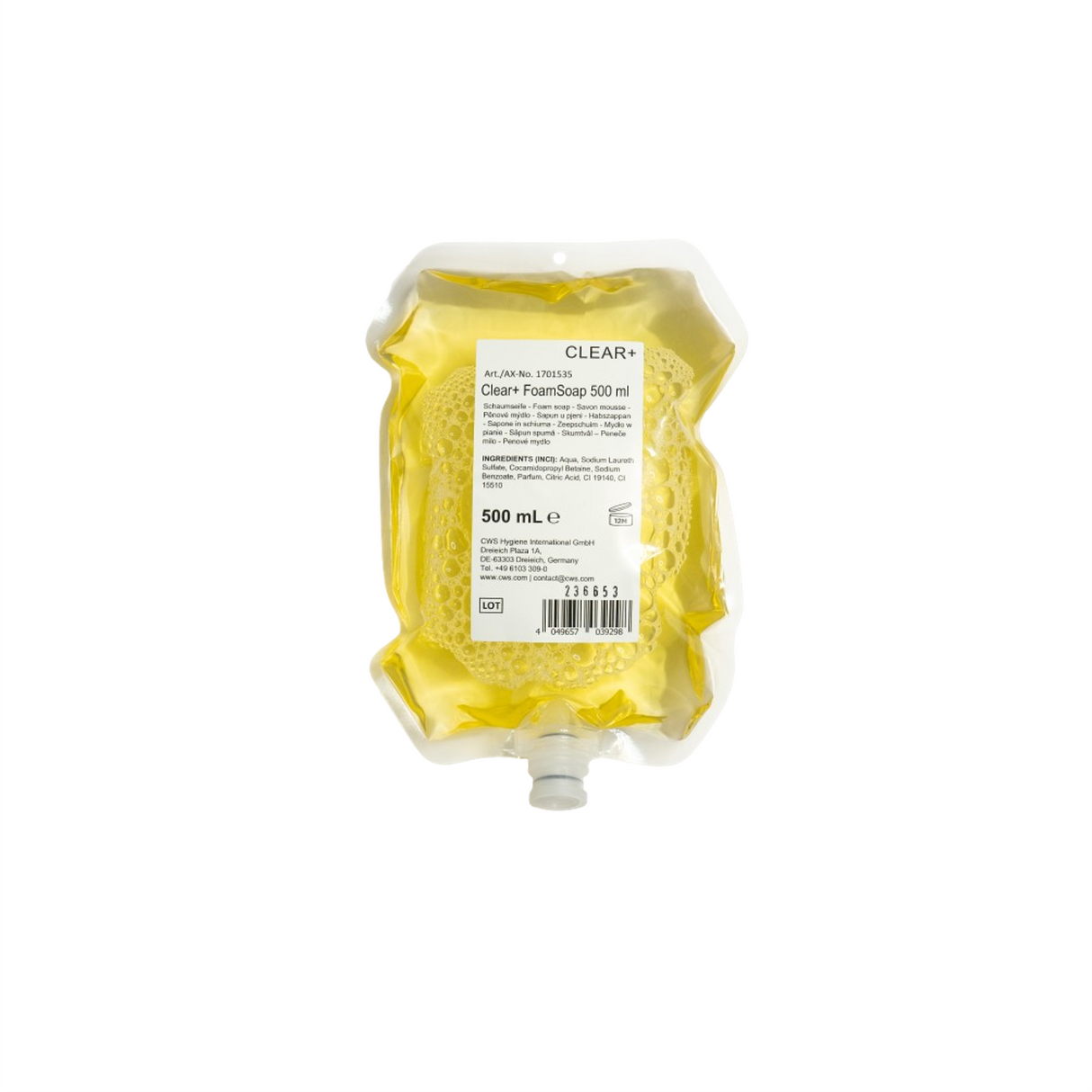 Clear+ Habszappan, 500ml (6/csom.)