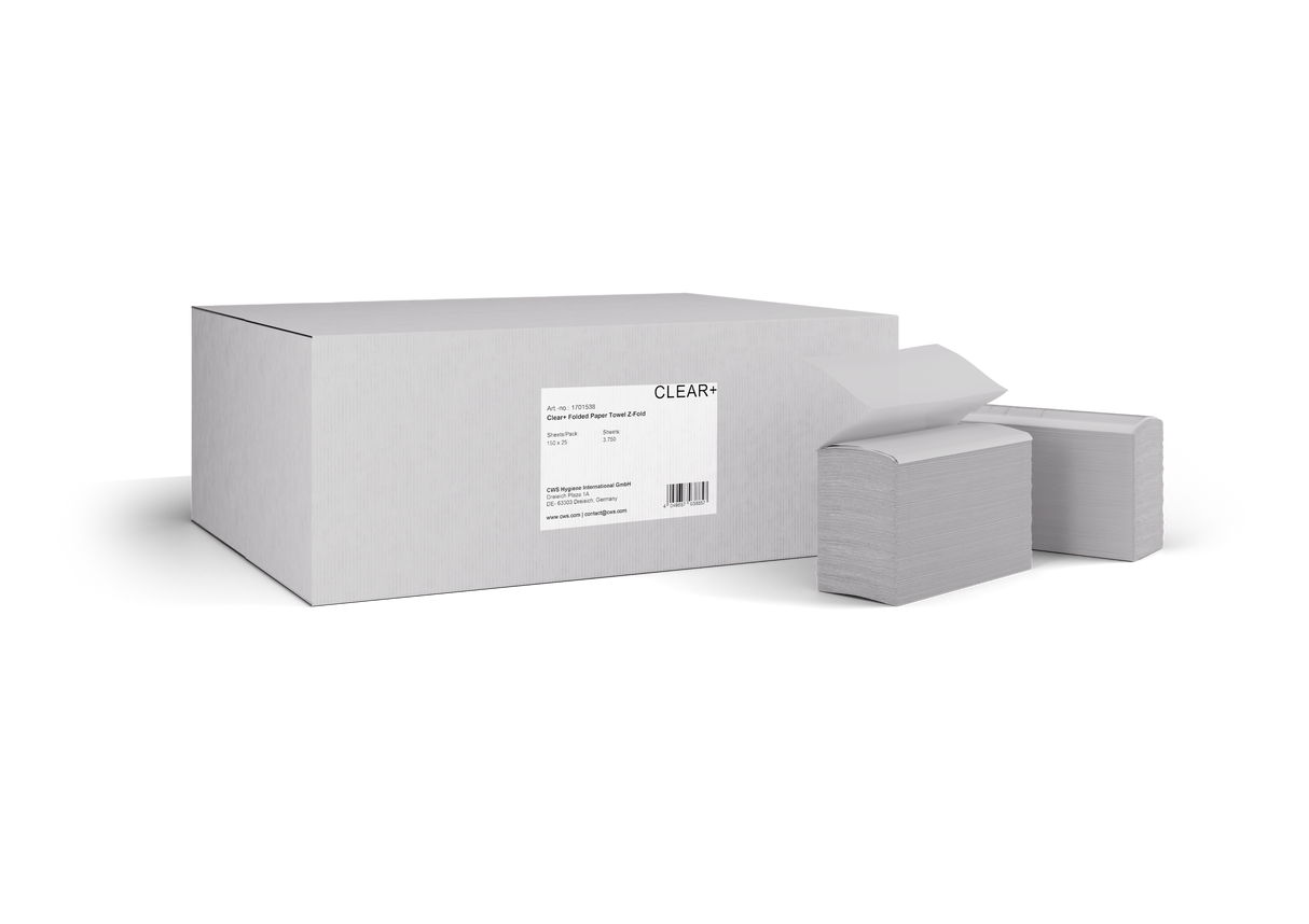 Clear+ Hajtogatott kéztörlő, Z-hajtás (25×150/csom.)
